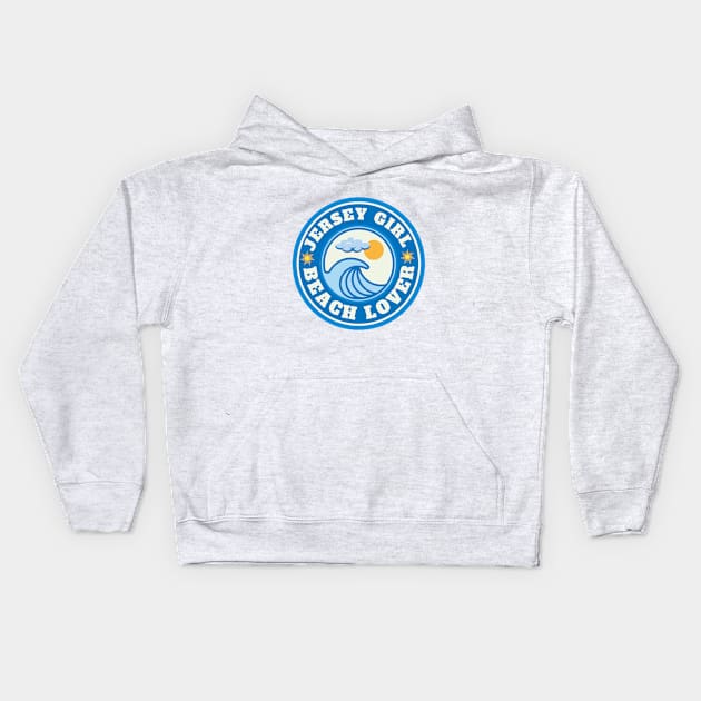 Jersey Girl Beach Lover Kids Hoodie by razmtaz